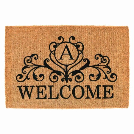 Calloway Mills Monogram Door Mat, Black, Natural, 36 in W x 72 in L 102563672A